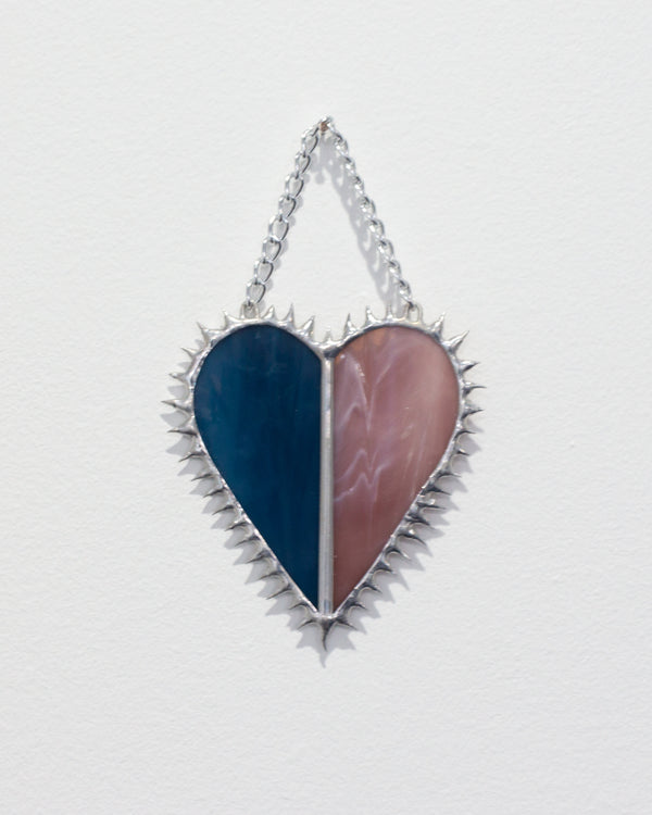 Blue and Purple Heart with Barbs